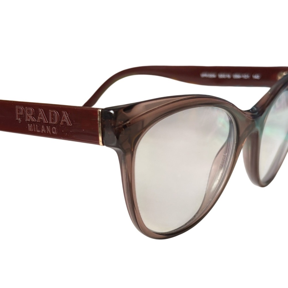 Prada VPR 05W Brown Burgundy Cat Eye Optical Glasses Frames 53-19-140 Italy